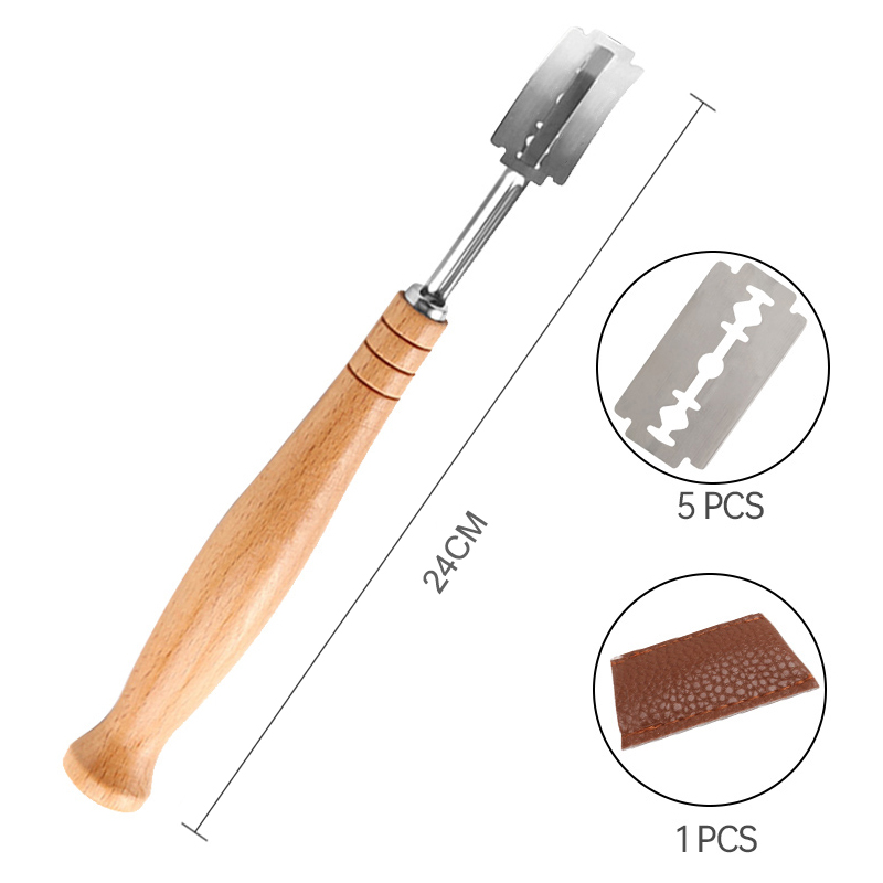 Lama pentru crestat aluatul Baker’s Shop cu maner lung de lemn Bakers